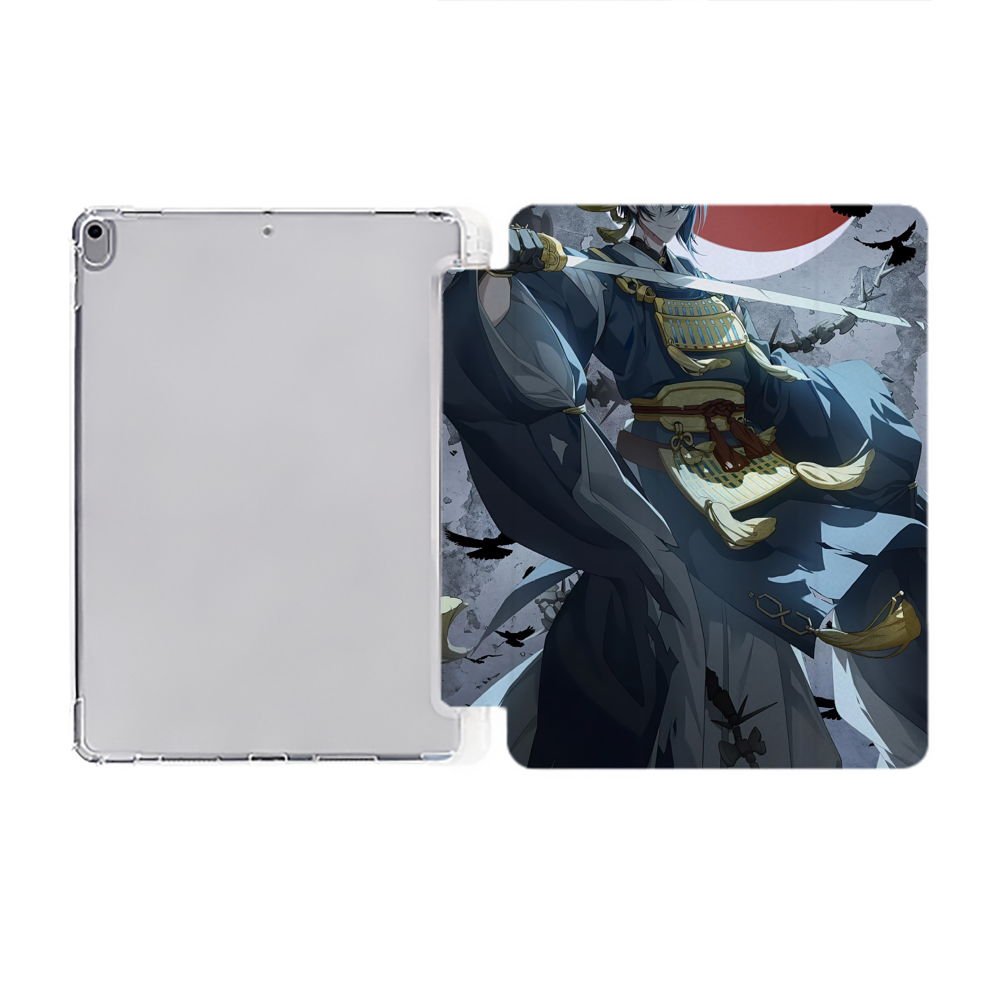 （画像用） 刀剣乱舞 Touken Ranbu IPad ケース ペン収納付き 三つ折りスタンド PUレザー×シリコン 対応機種9.5/10.5/10.9インチ